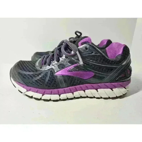 Brooks Ariel 16 Gray Purple Running Shoes Athletic Women's Size 7.5 Wide - Picture 4 of 8